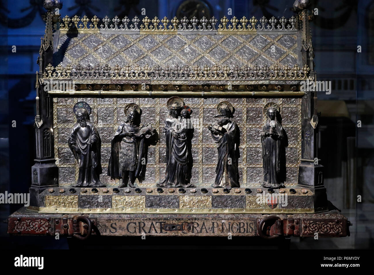 Cathedral of the Assumption of Mary and Saint John the Baptist. Saint Gratus Reliquary.  Aosta. Italy. Stock Photo