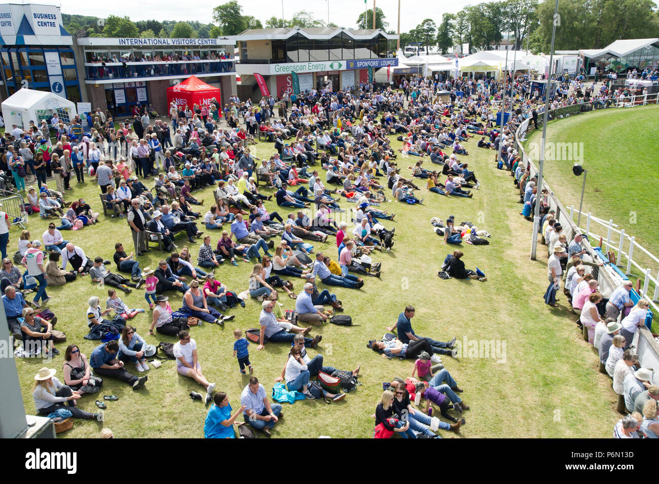 RHS 2018: Large crowds enjoy the warm weather at the Royal Highland show, Ingliston, Edinburgh. Stock Photo