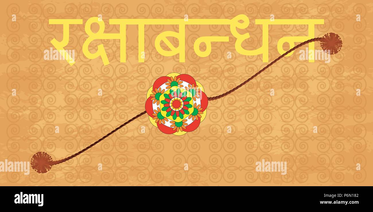 Raksha Bandhan. Concept of Hindu holiday. Indian celebration. Bracelet