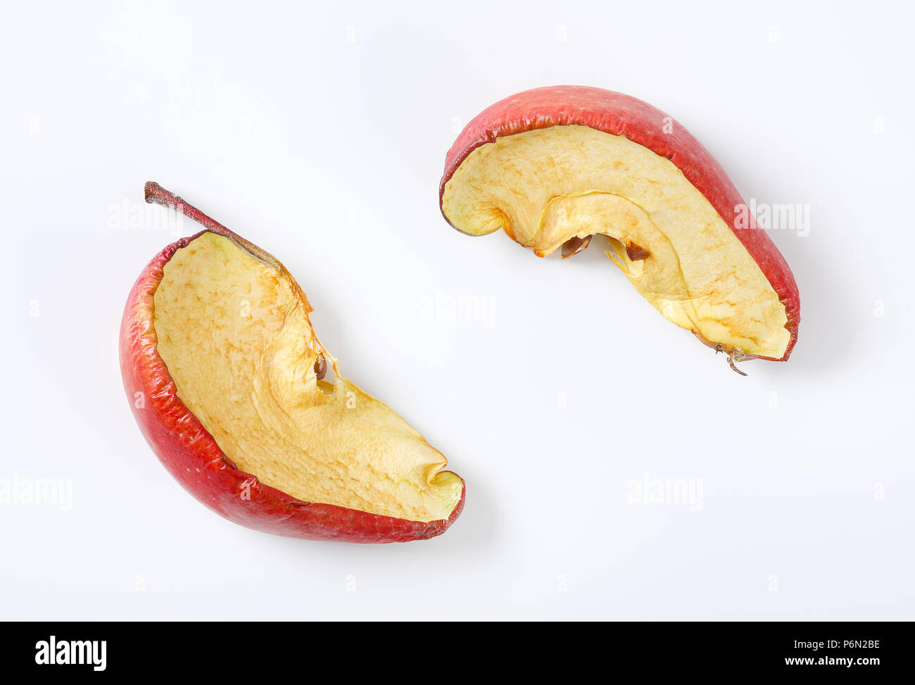 dried apple wedges on white background Stock Photo Alamy
