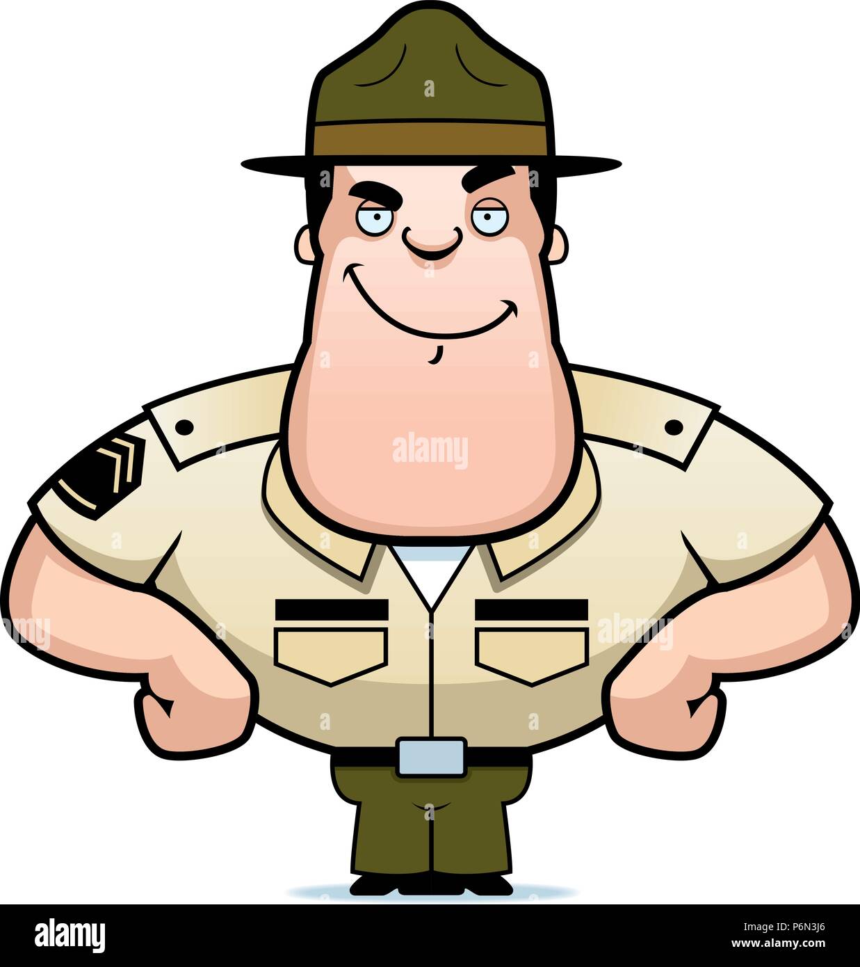 A cartoon illustration of a drill sergeant looking confident Stock Vector Image & Art Alamy