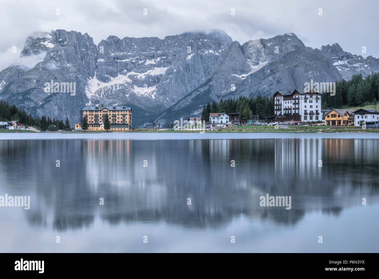 Lake Misurina, Belluno, Veneto, Dolomites, Italy, Europe Stock Photo