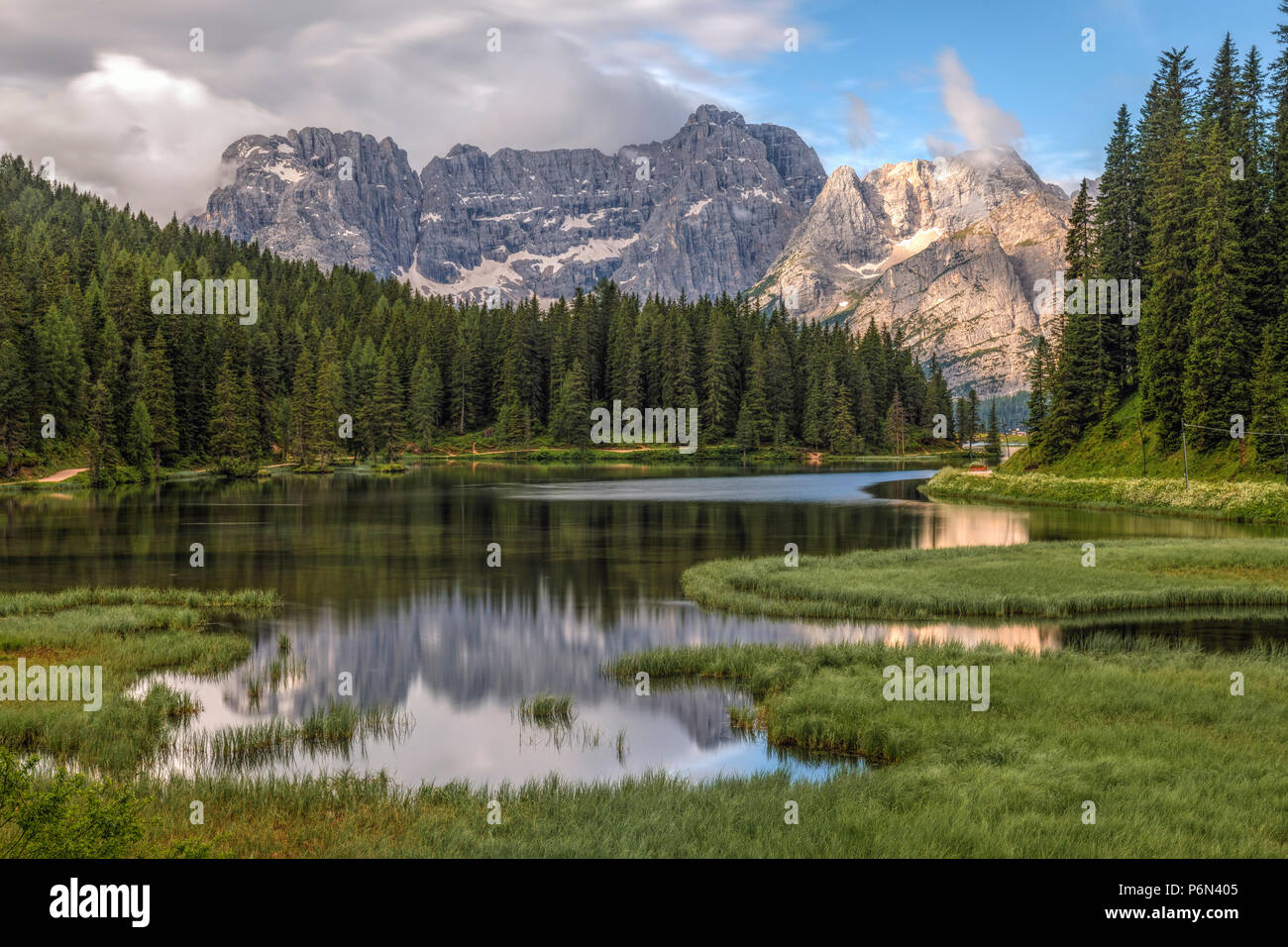 Lake Misurina, Belluno, Veneto, Dolomites, Italy, Europe Stock Photo