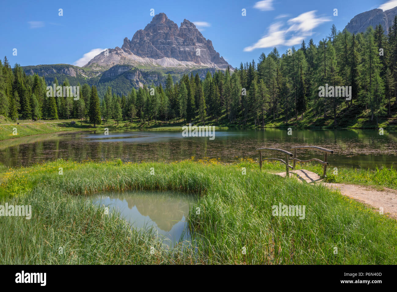 Lake Antorno, Belluno, Veneto, Dolomites, Italy, Europe Stock Photo