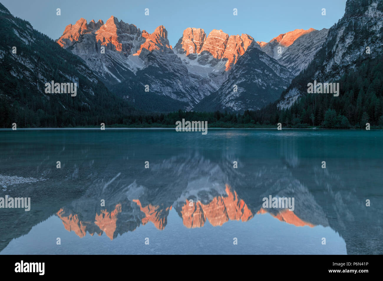 Lago di Landro, Monte Cristallo, South Tyrol, Dolomites, Italy, Europe Stock Photo