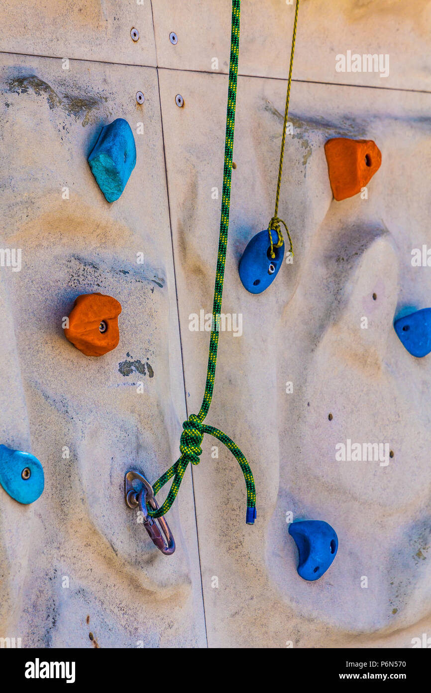 Rock Climbing Wall on a Cruise Ship Stock Photo Alamy