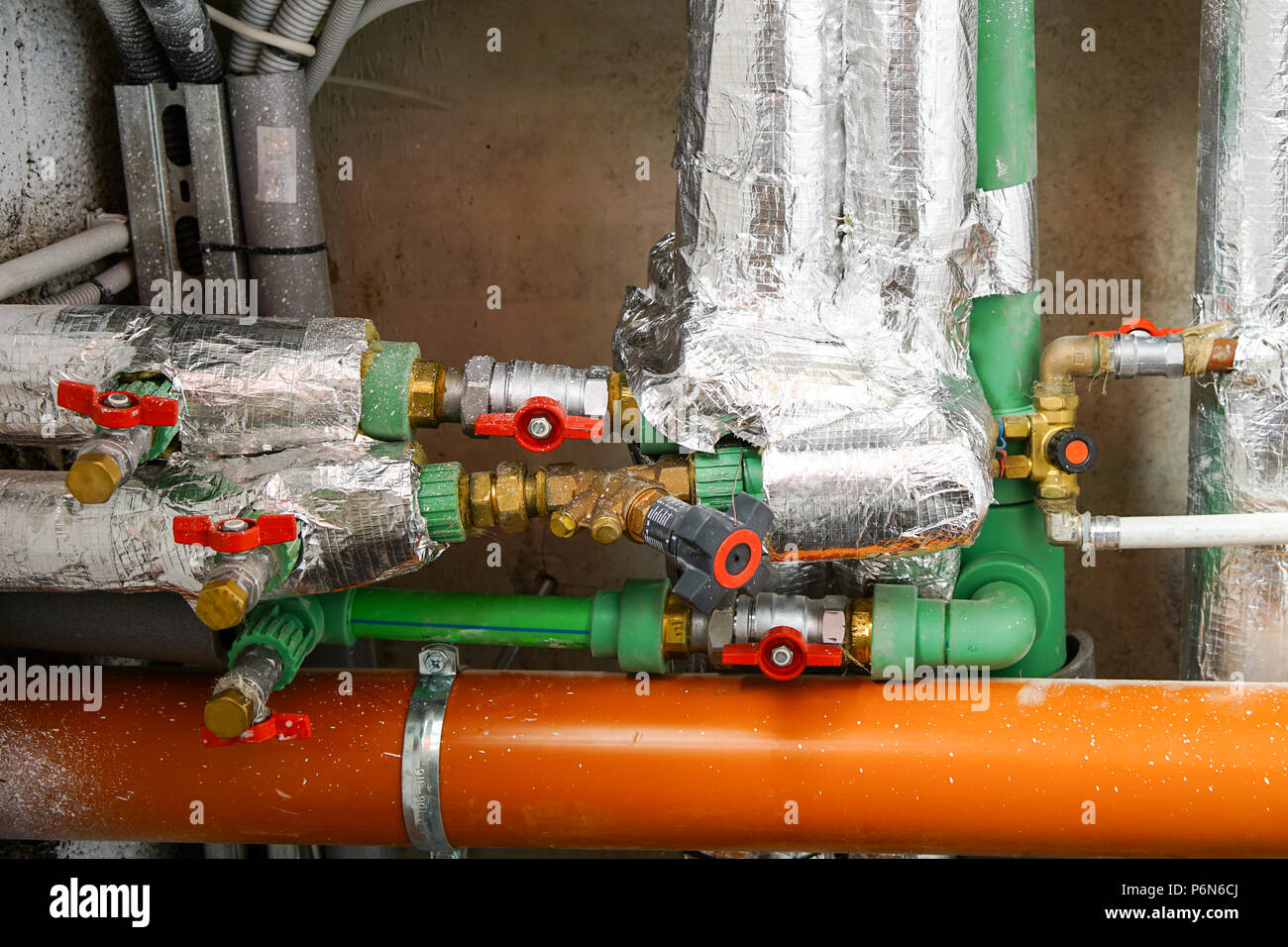 water and heating supply system of the house Stock Photo Alamy