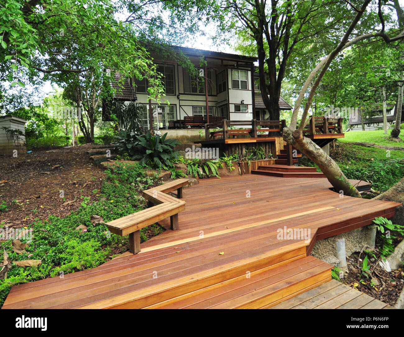 Wood boards along the streams Stock Photo Alamy