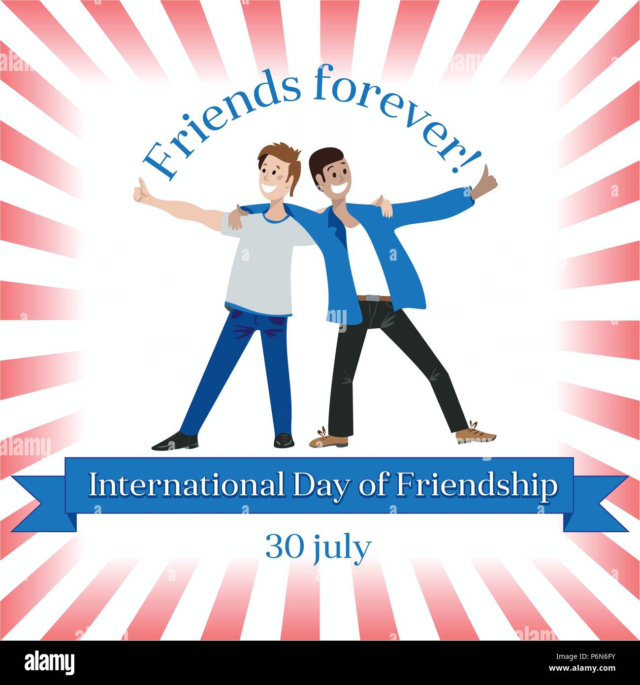 International day of Friendship. Vector illustration. Friends forever. Stock Vector
