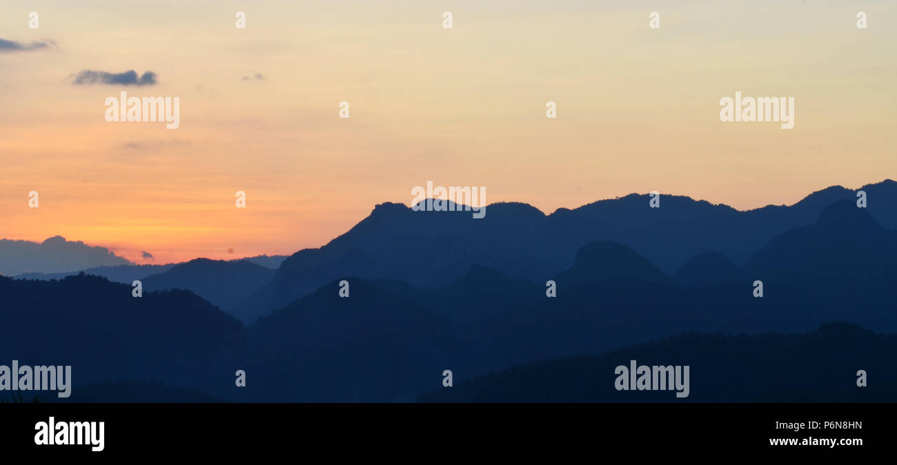 Sunset at the Mountain Stock Photo - Alamy