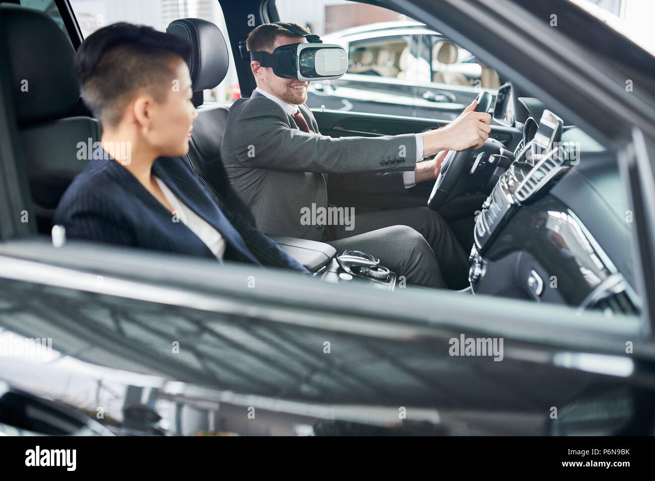 Test drive the new car Stock Photo - Alamy