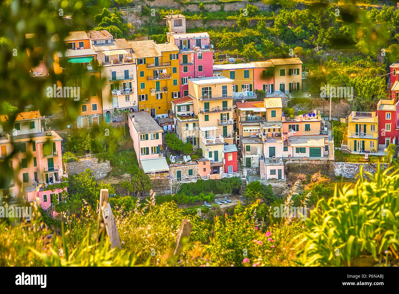 colorful houses in Italian town Stock Photo - Alamy