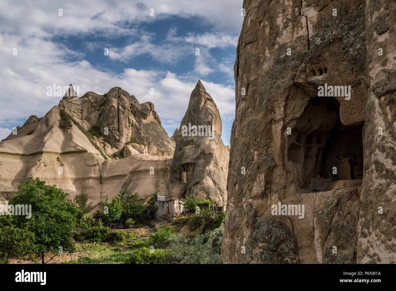 Alien Cave house of Fairy Chimneys rocks mushroom in Pasabag, Monks ...