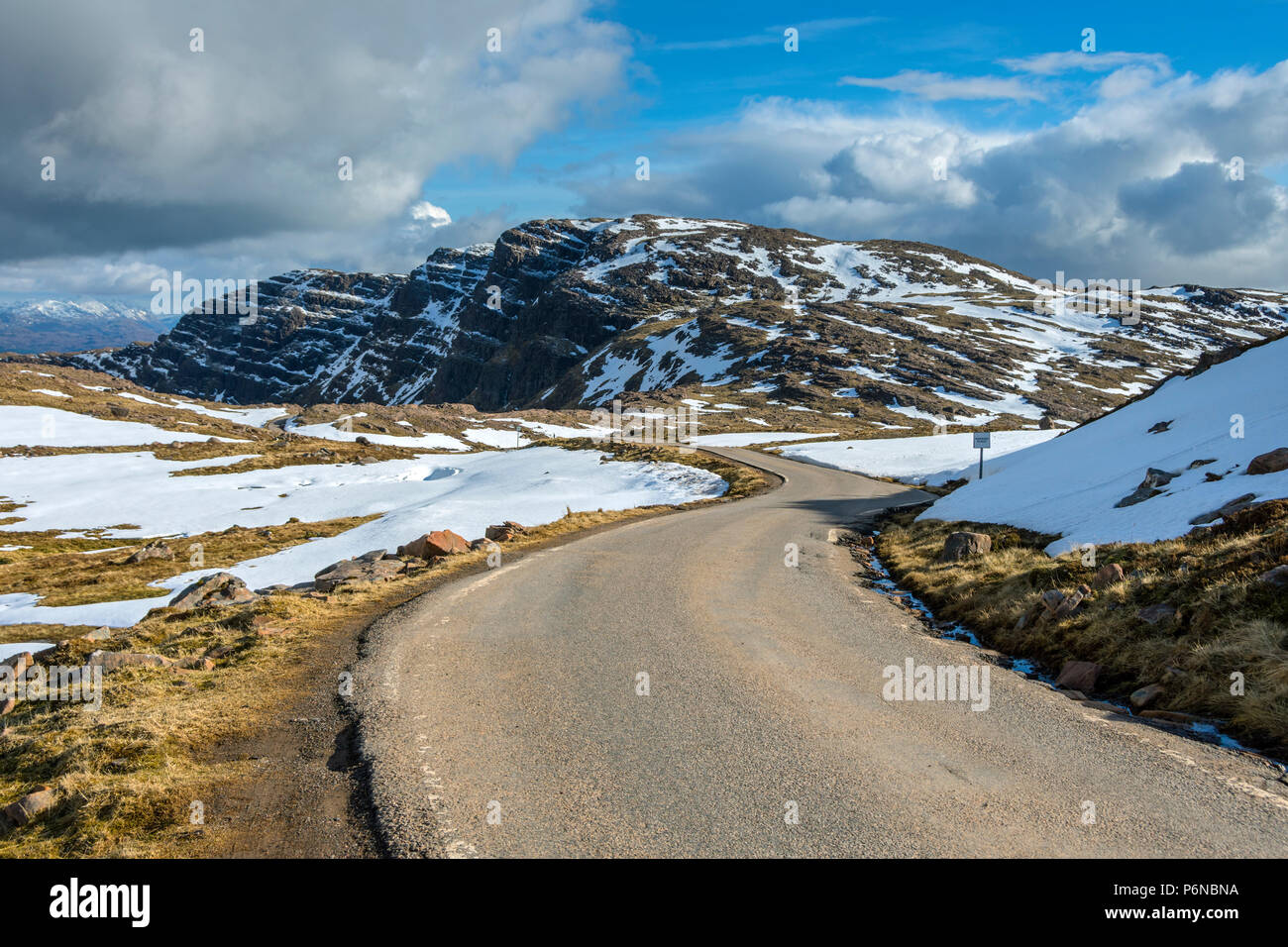 The Meall Gorm ridge from near the summit of the Bealach na Bà road, in the Applecross hills, Highland Region, Scotland, UK Stock Photo