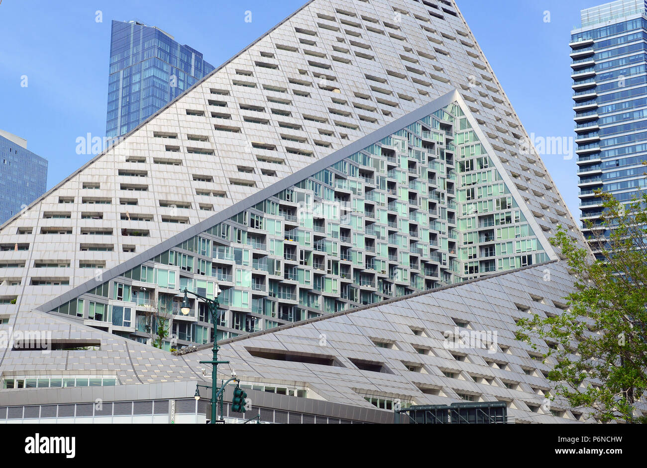 Picture of Manhattan skyline with unique luxury residential apartment building ...