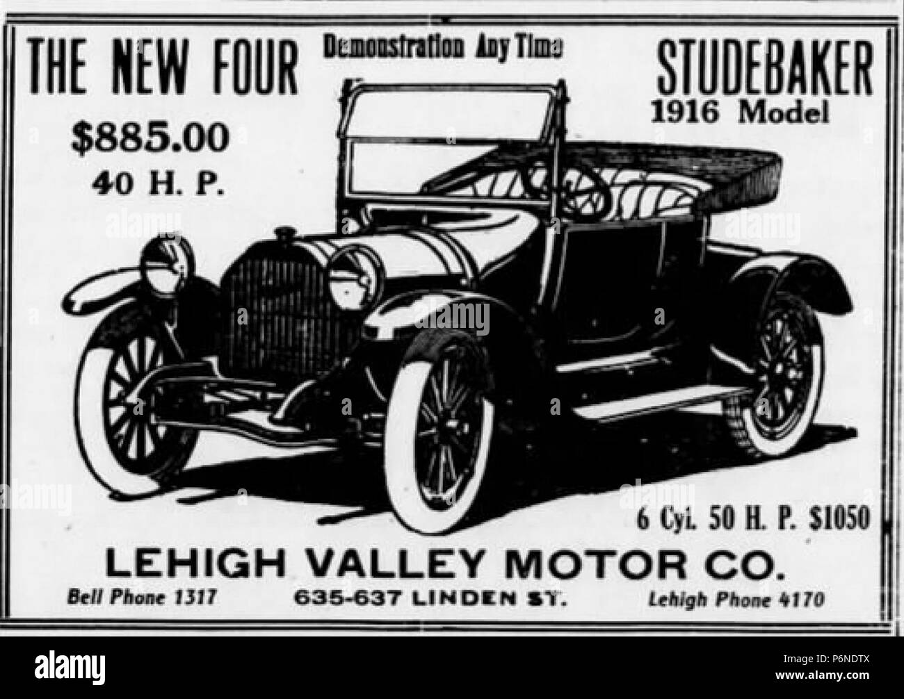 1916 Lehigh Valley Motor Company Newspaper Ad4 Allentown PA Stock Photo Alamy