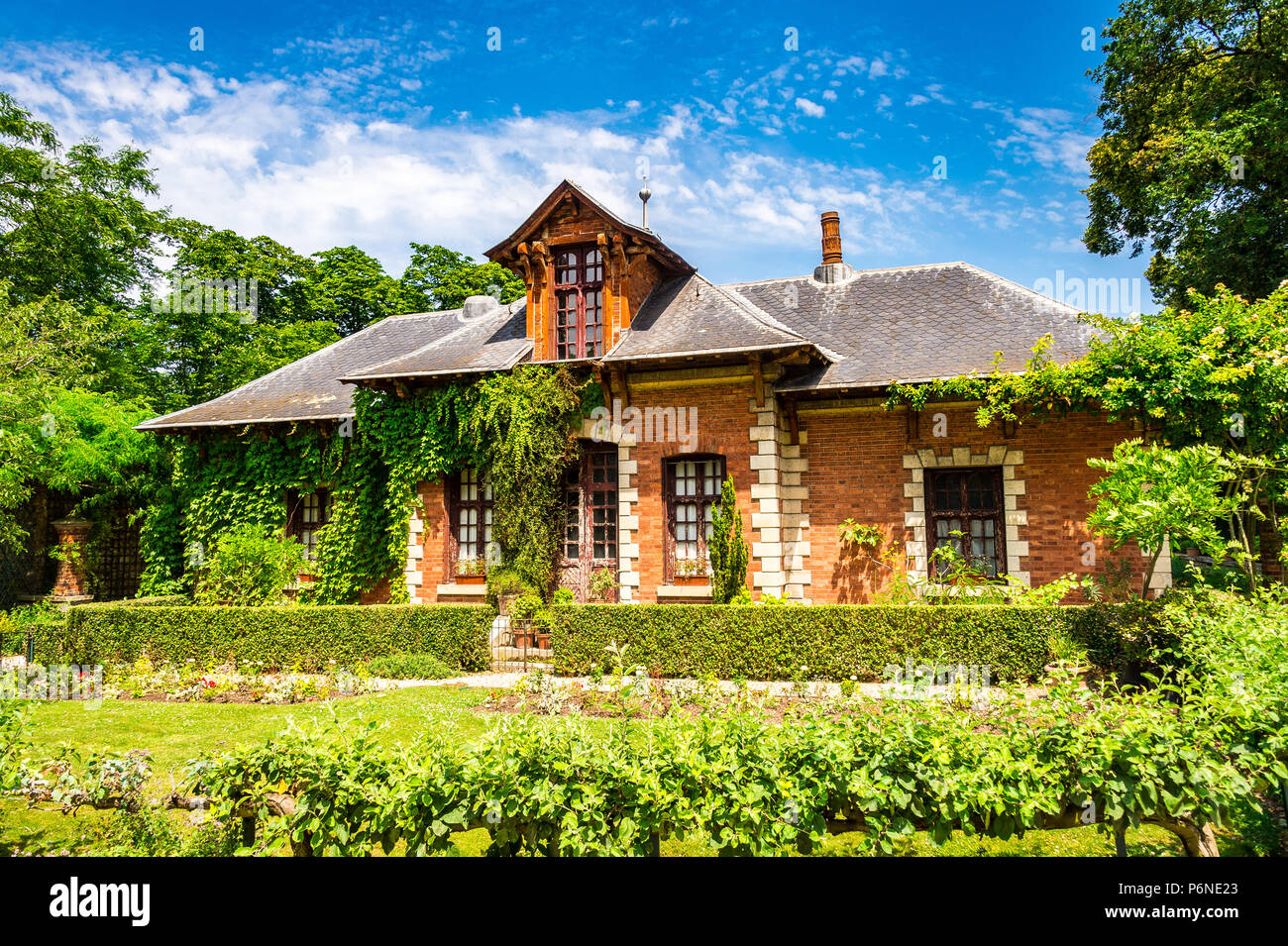The head gardener's house within Parc de Bagatelle in Paris, France Stock Photo