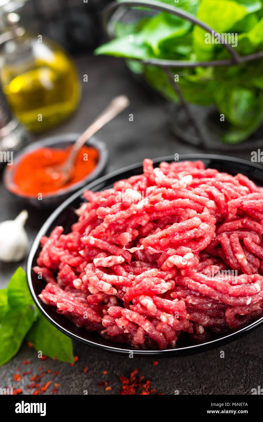 Raw ground beef meat. Fresh minced meat Stock Photo Alamy