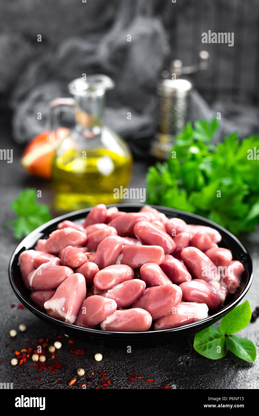 Raw chicken hearts. Fresh chicken hearts Stock Photo Alamy