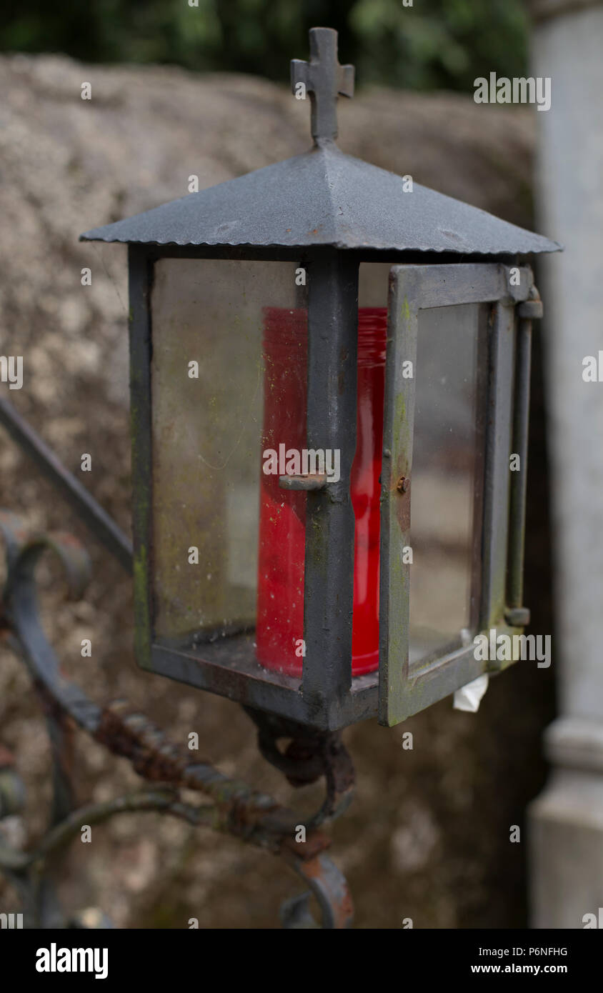 Cemetery candle light Stock Photo Alamy