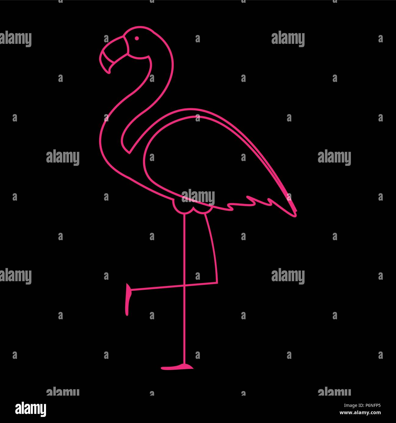 Cute Pink Flamingo Icon Vector Illustration Stock Vector Image & Art ...