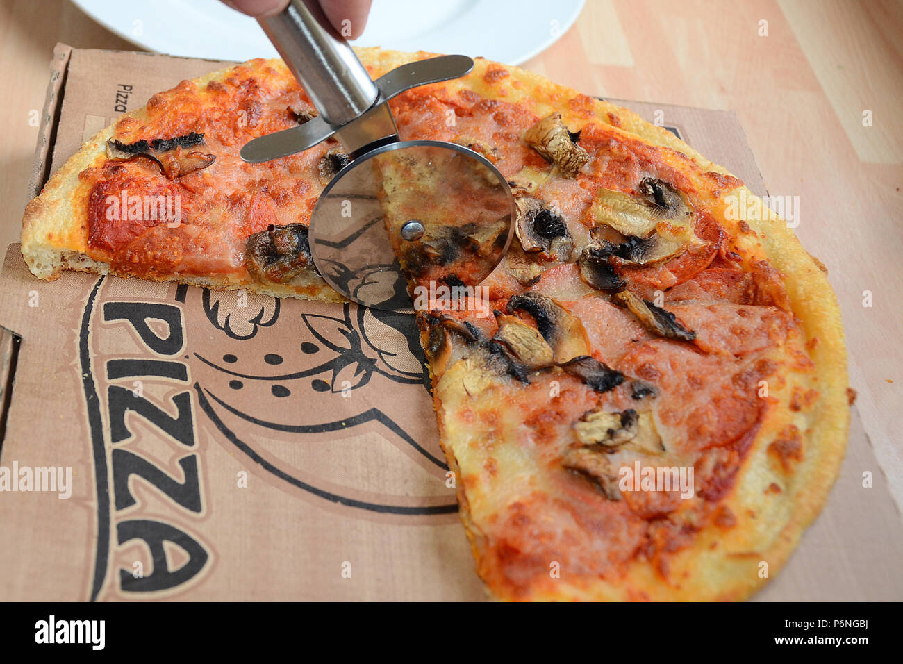 Stone Baked Pizza Stock Photo Alamy