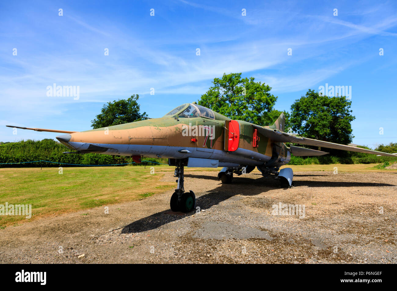 Russian Mikoyan Gurevich MiG 27K “Flogger” fighter aircraft at Newark air museum, Newark upon Trent, Nottinghamshire, England Stock Photo