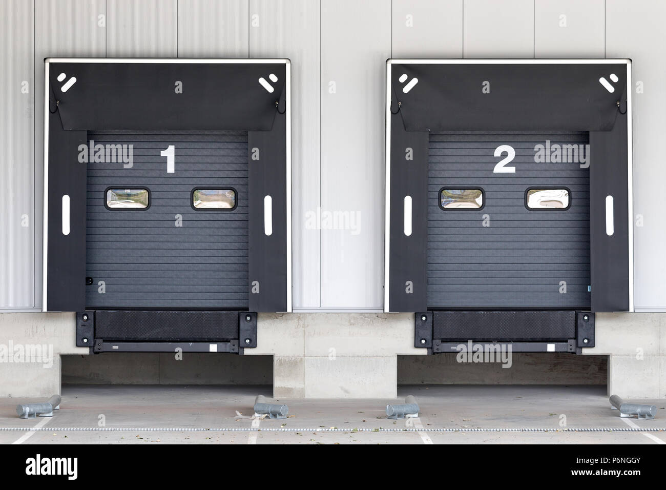 loading docks for trucks at warehouse Stock Photo