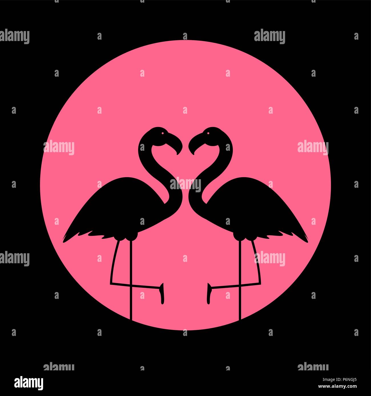 Cute Pink Flamingo Background Vector Illustration Stock Vector Image ...