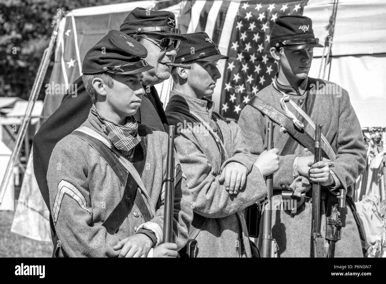 English civil war army flag Black and White Stock Photos & Images - Alamy