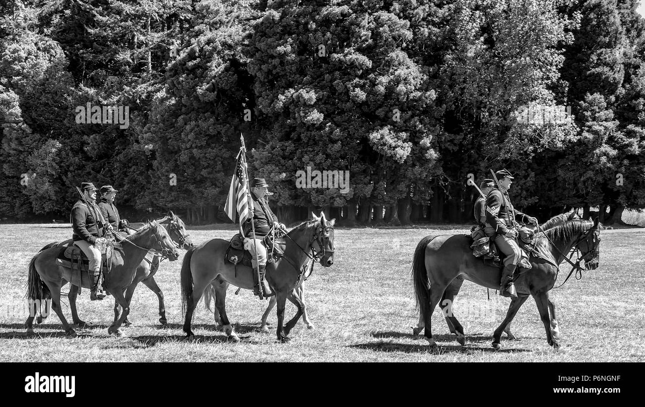 American civil war flags Black and White Stock Photos & Images - Alamy