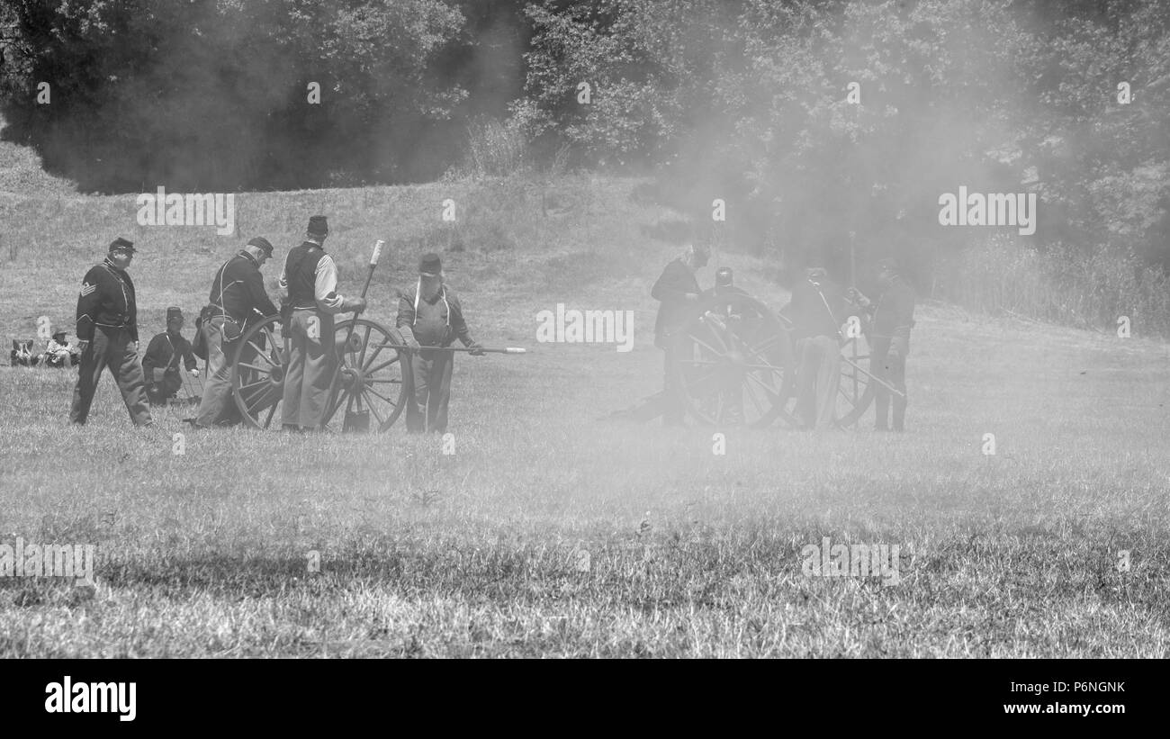 American civil war reenactment event Black and White Stock Photos ...