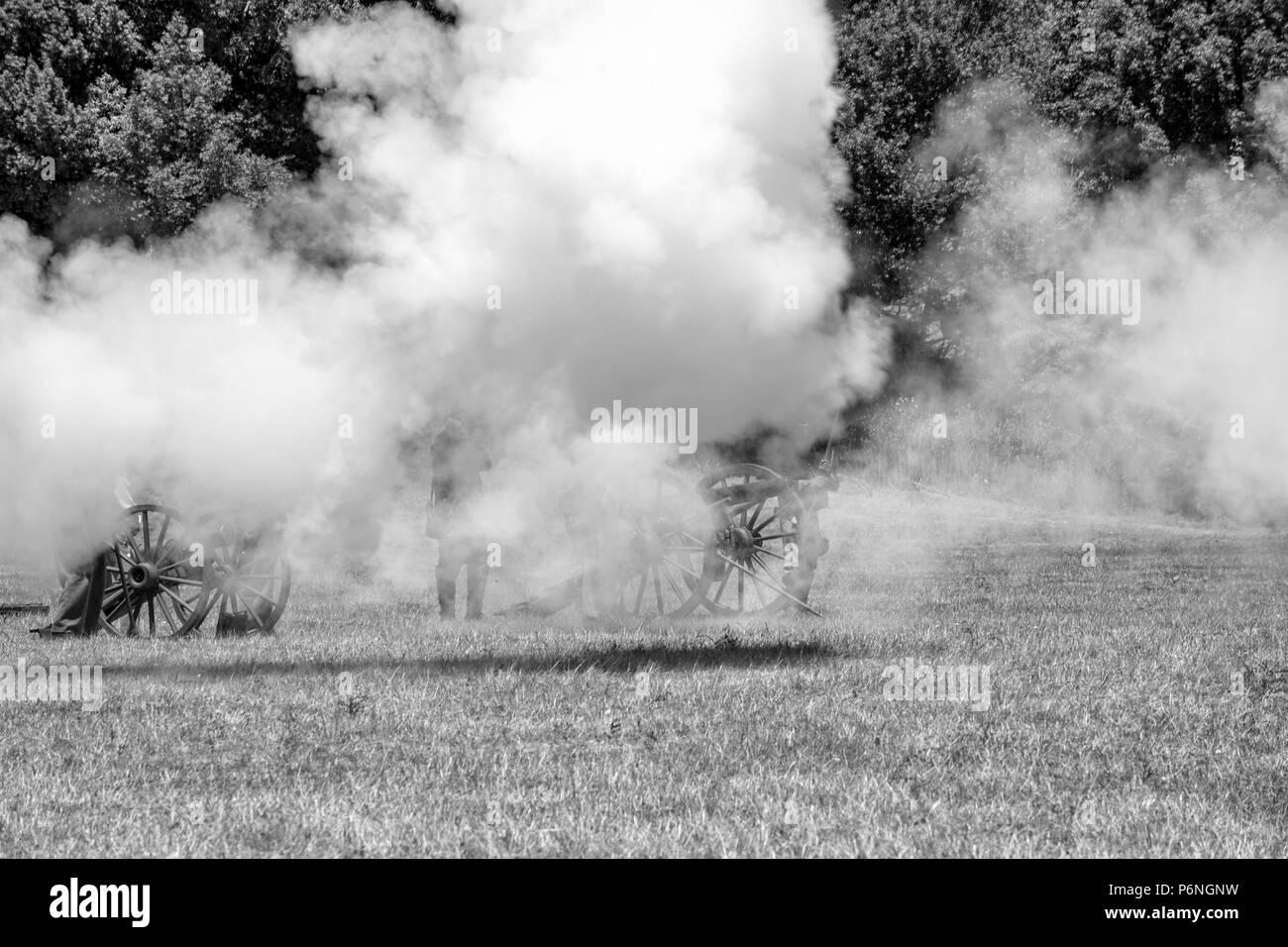 American civil war reenactment event Black and White Stock Photos ...