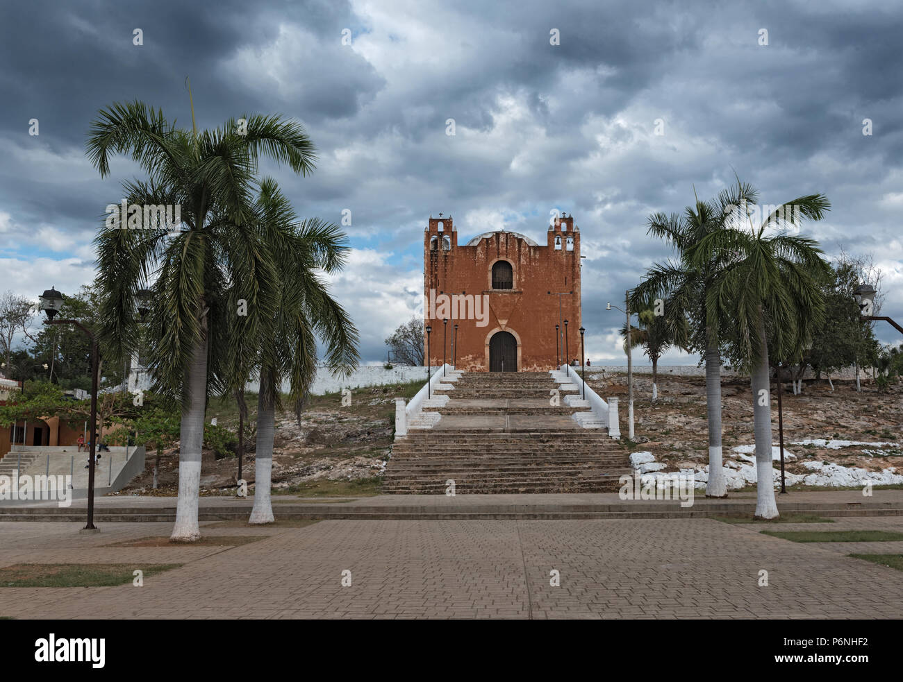 San Mateo Catholic Church of Santa Elena, Yucatan, mexico Stock Photo