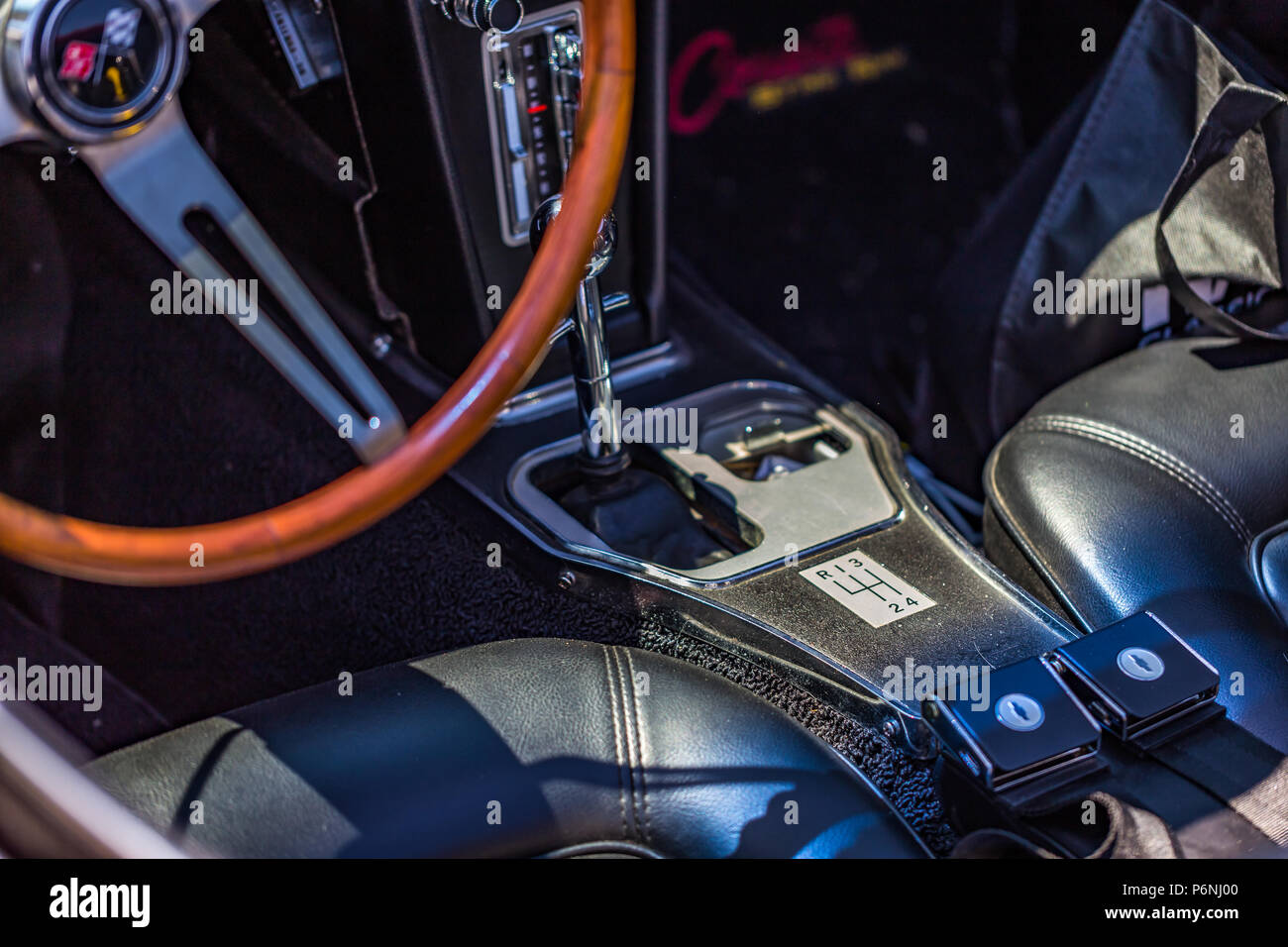 Shallow Depth Of Field Closeup Of The Cockpit Console On A