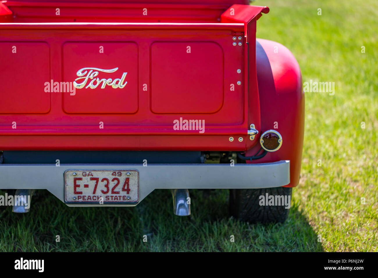 Shallow Depth Of Field Closeup Of The Rear Details On A 1949