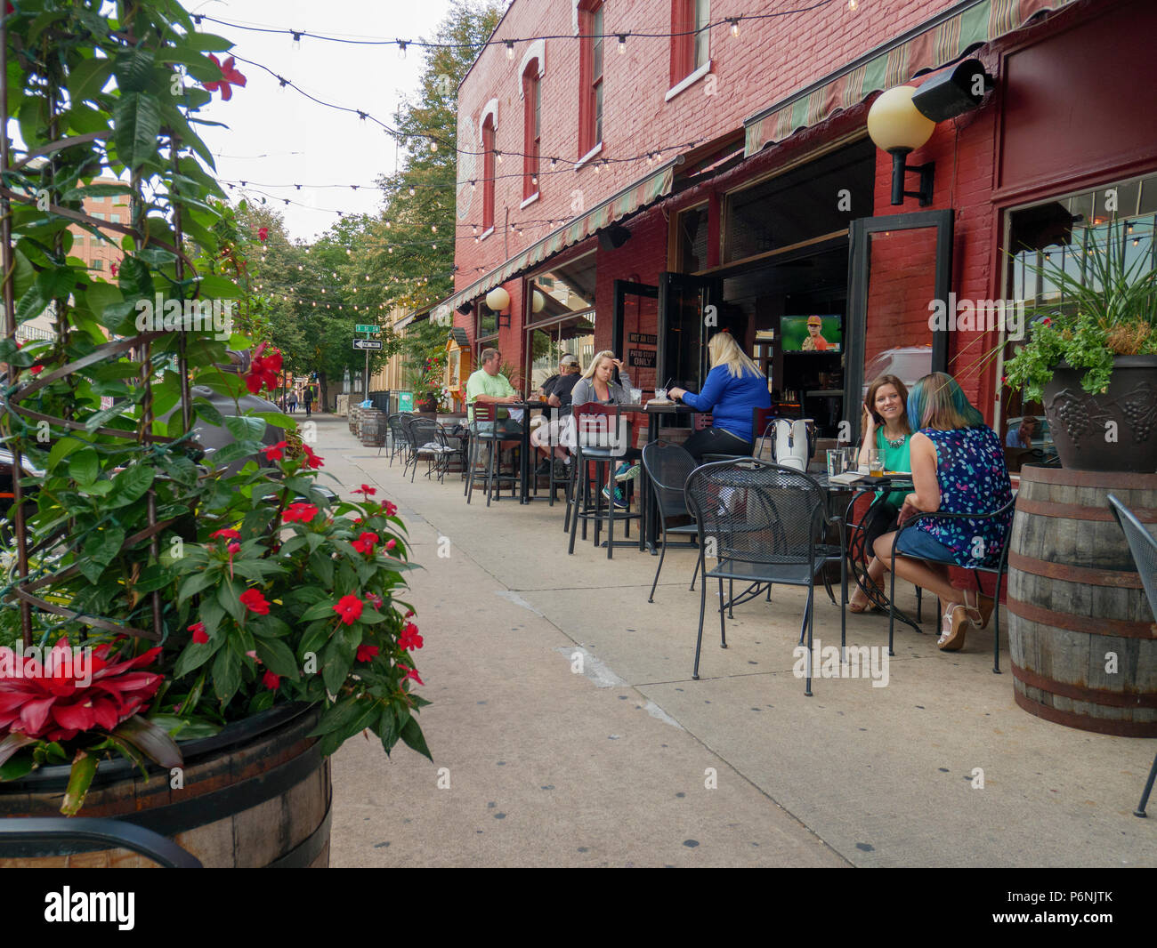 Sidewalk café, Rochester, Minnesota. Stock Photo