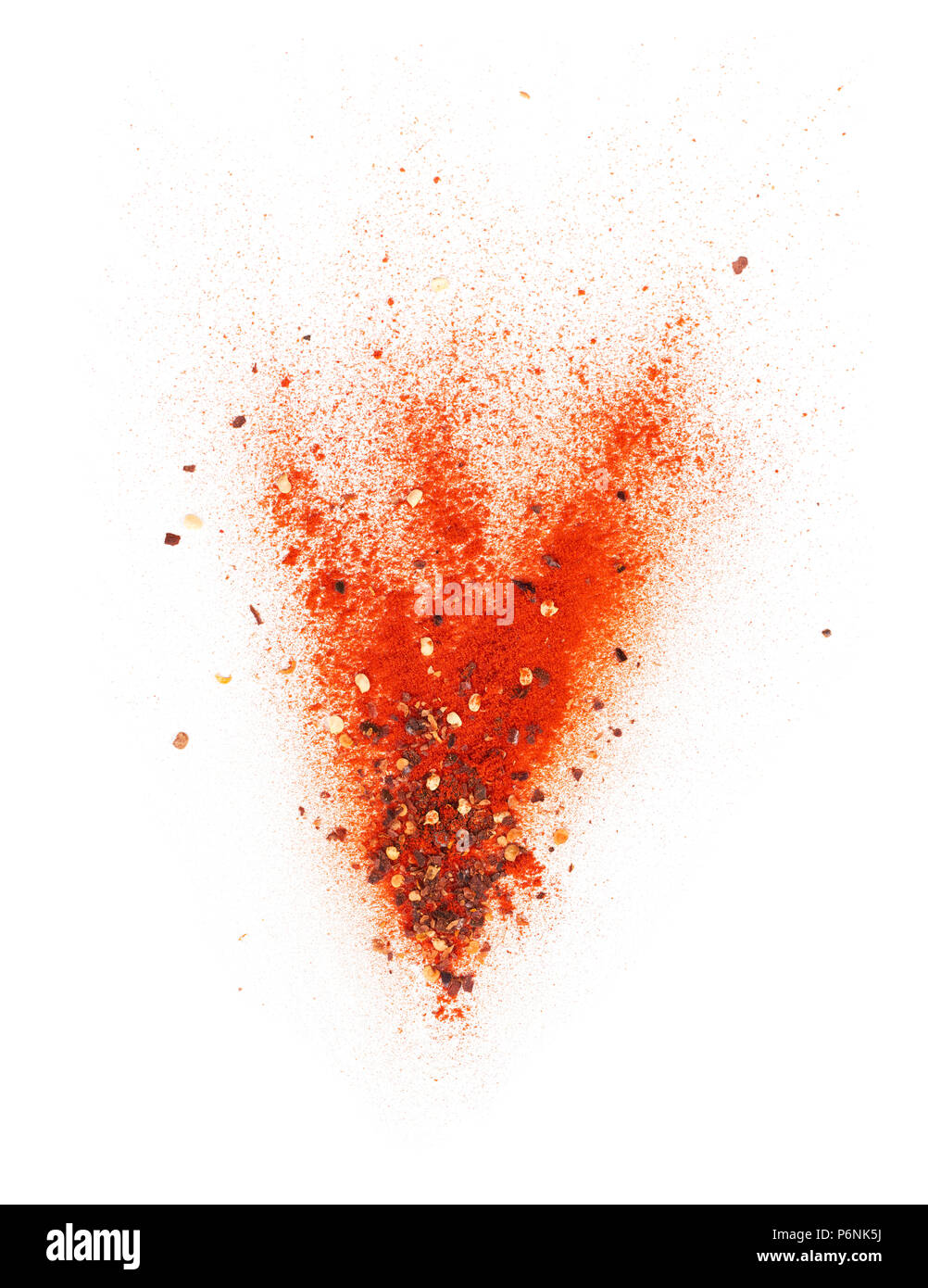 Red chili powder and chili flakes burst Stock Photo Alamy