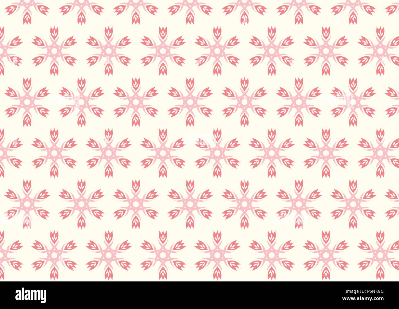 Red vintage bloom and tribal or roots shape pattern on light yellow ...