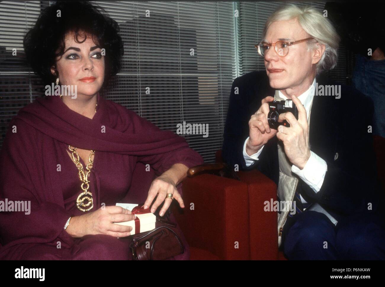 Celebrity Archaeology 1978  New York, NY Liz Taylor Andy Warhol Photo by Adam Scull/PHOTOlink/MediaPunch Stock Photo