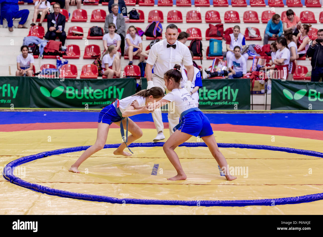 Russia, Vladivostok, 06/30/2018. Sumo wrestling competition among girls