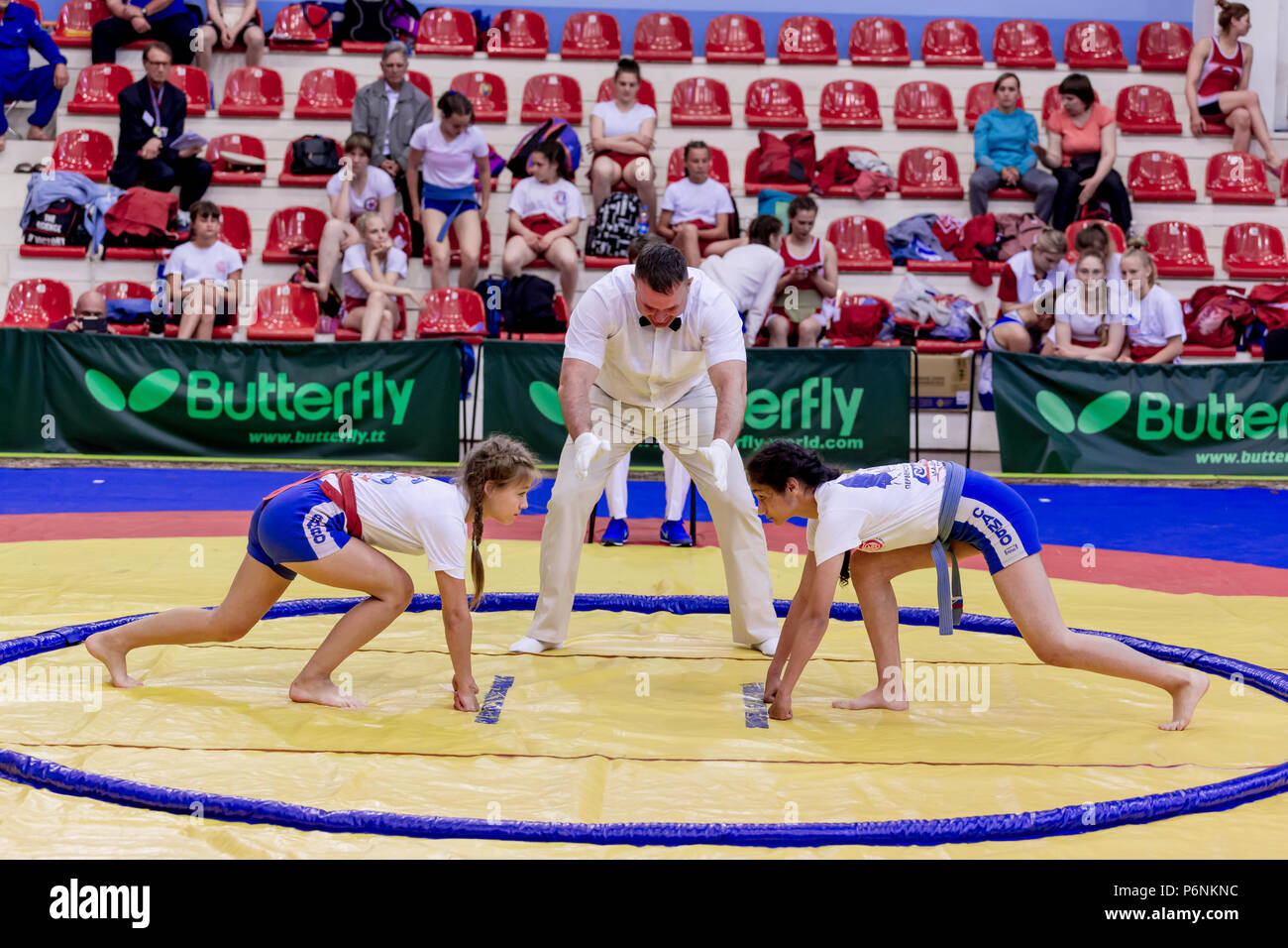 Russia, Vladivostok, 06/30/2018. Sumo wrestling competition among girls