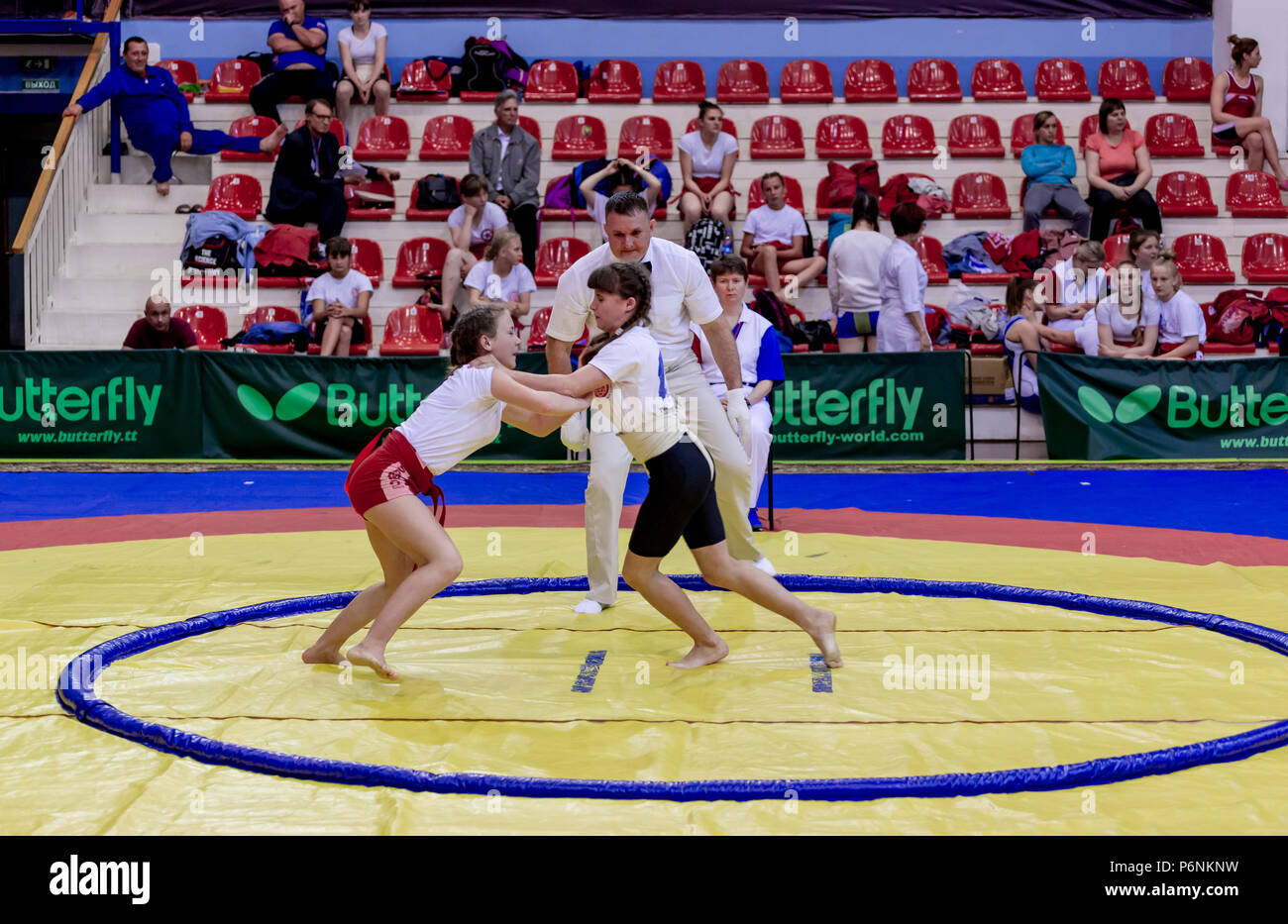 Russia, Vladivostok, 06/30/2018. Sumo wrestling competition among girls