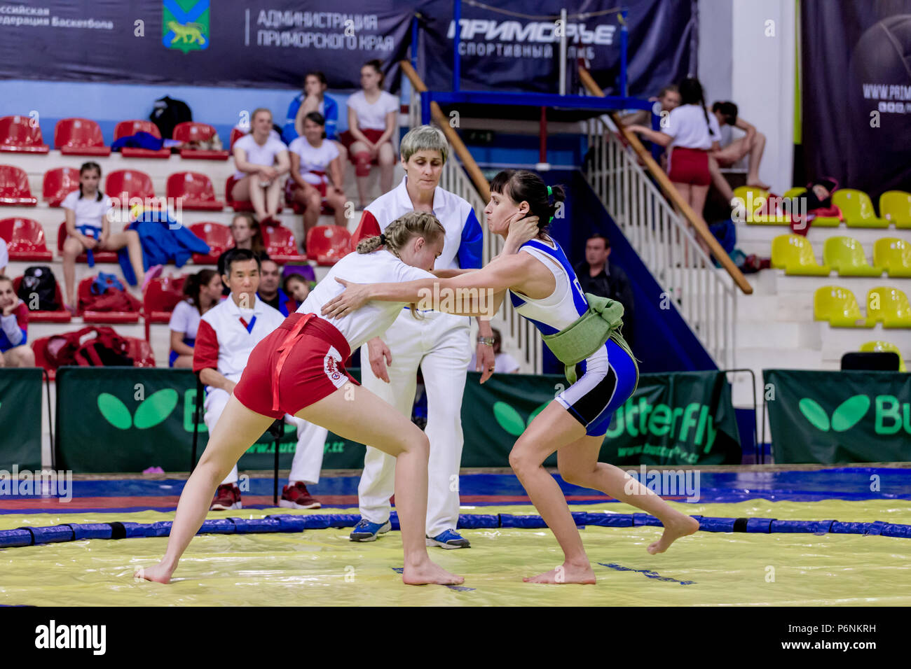 Russia, Vladivostok, 06/30/2018. Sumo wrestling competition among girls