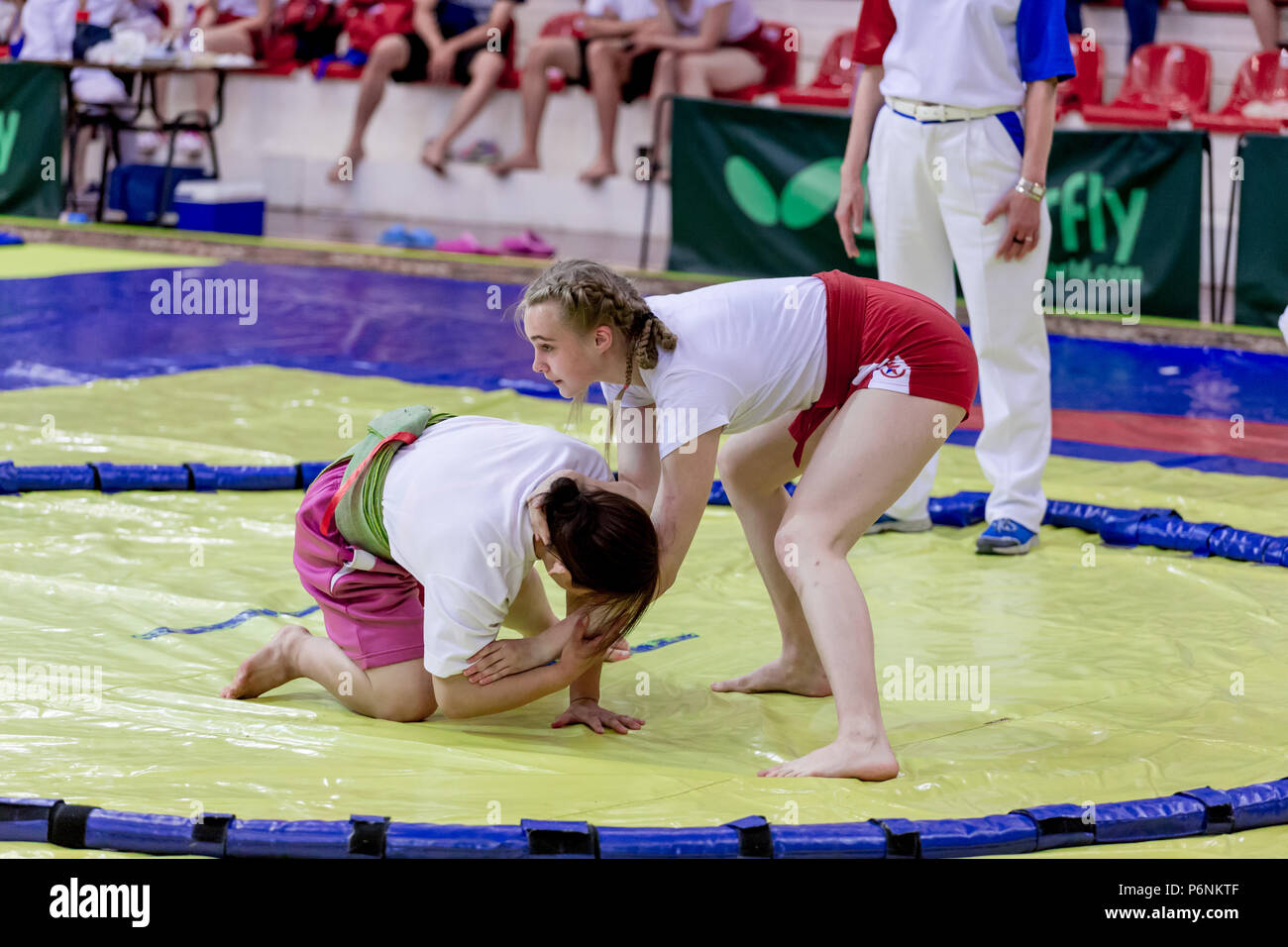 Russia, Vladivostok, 06/30/2018. Sumo wrestling competition among girls