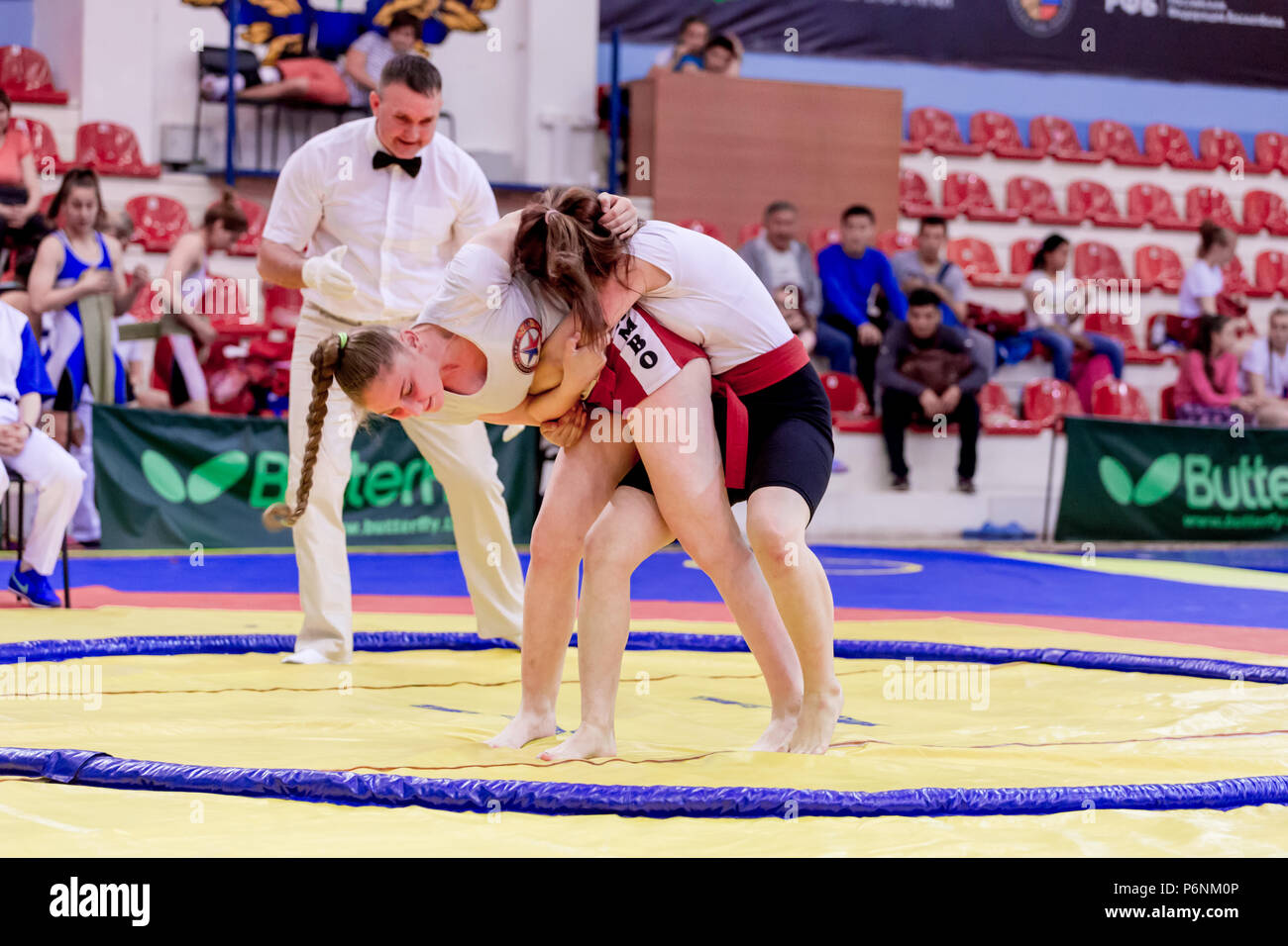 Russia, Vladivostok, 06/30/2018. Sumo wrestling competition among girls