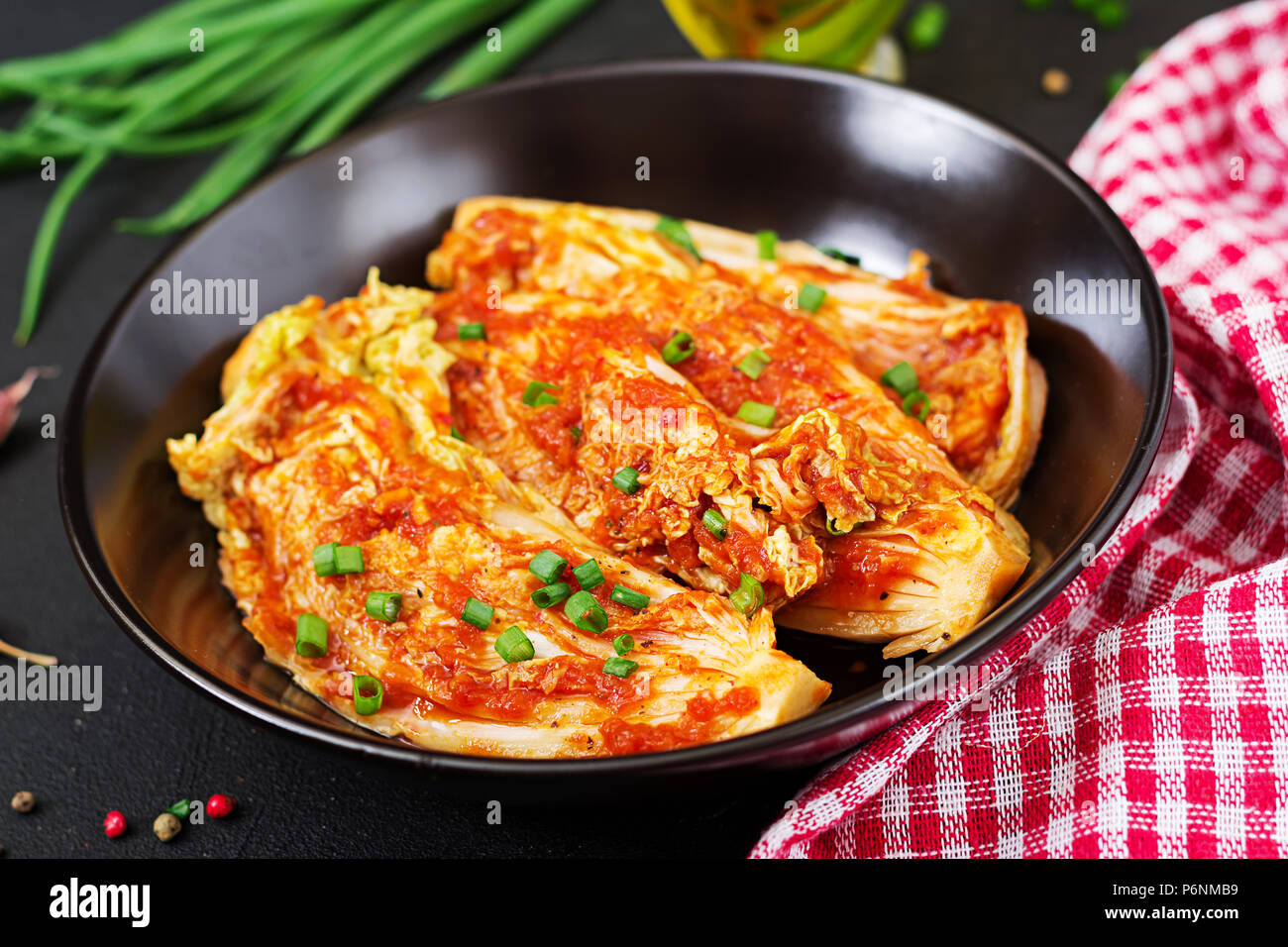 Chinese cabbage. Kimchi cabbage. Korean traditional food Stock Photo