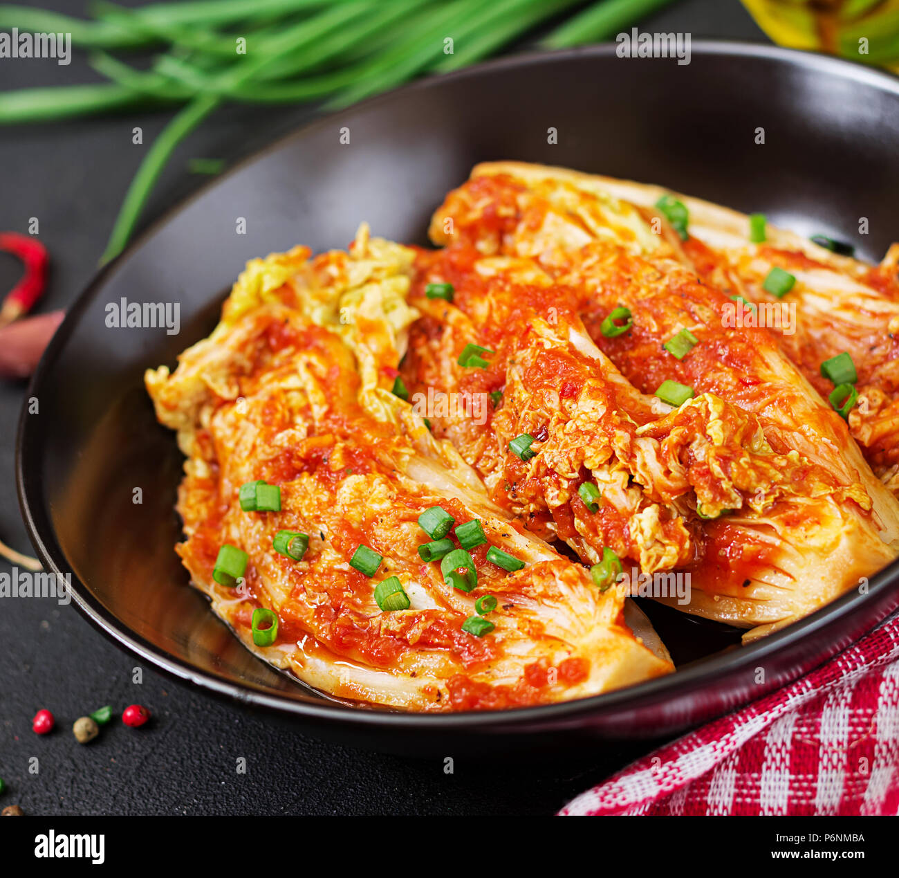 Chinese cabbage. Kimchi cabbage. Korean traditional food Stock Photo