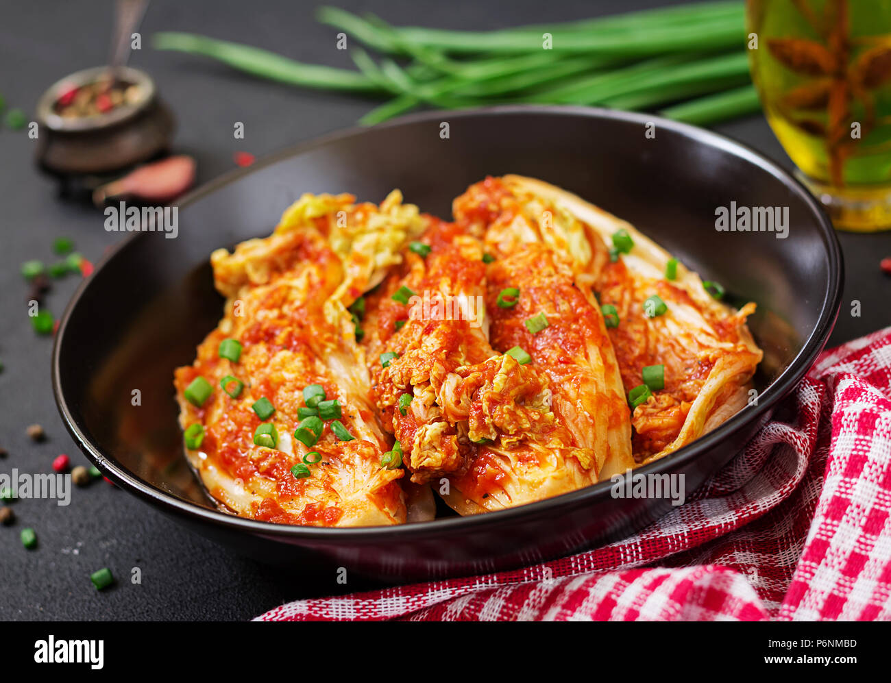 Chinese cabbage. Kimchi cabbage. Korean traditional food Stock Photo
