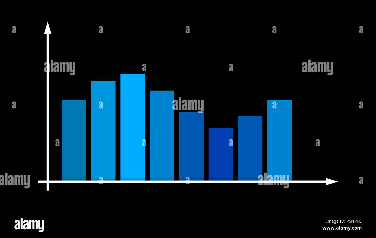 An impressive 3d rendering of a bar graph with blue and celeste columns